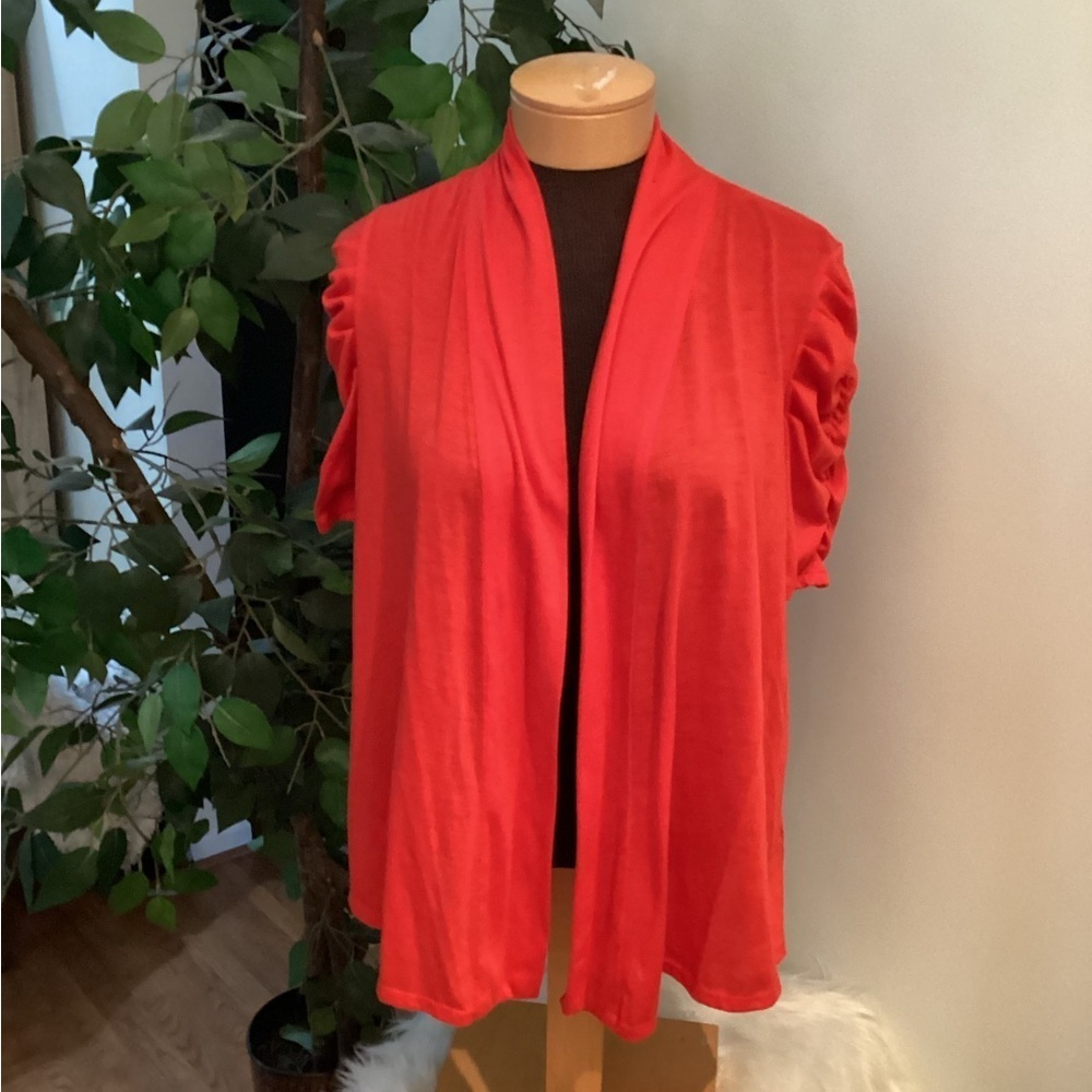 Sears/Kmart short sleeve open front cardigan Woman’s Large Petite
